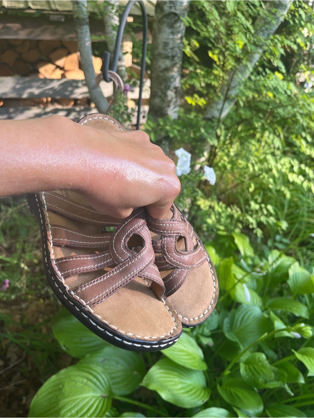 Women’s Size 8, Brown Leather Open-Toe Sandals